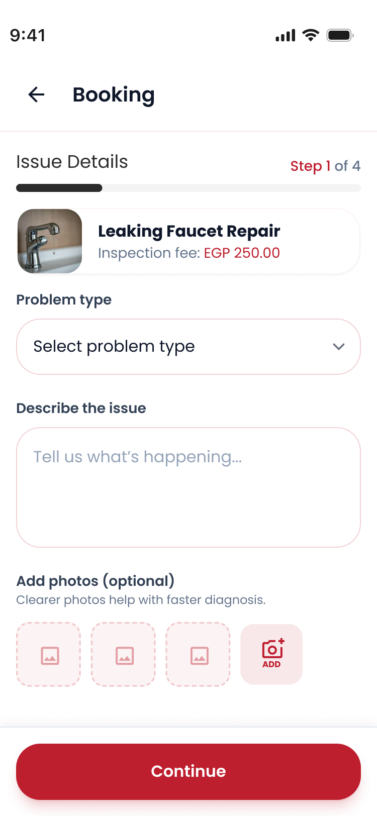 Booking Screen